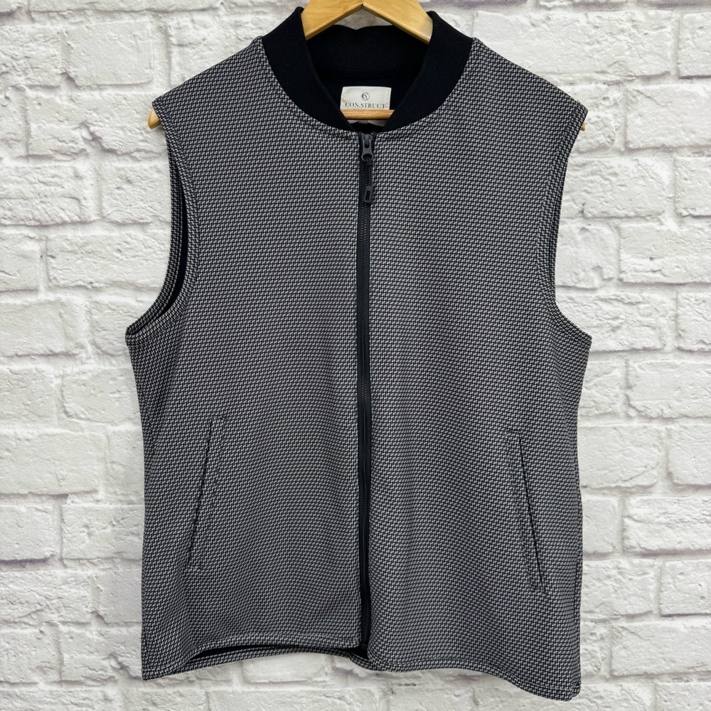 Con.Struct Men's Full-Zip Vest Micro-Print Silvadur Technology Size M Layering